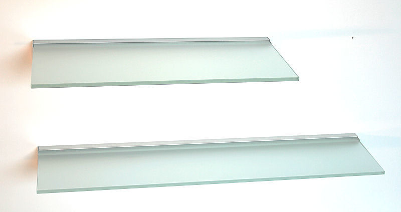 Glasregal 40x40 satiniert 10mm Regal mit Profil Aluminium