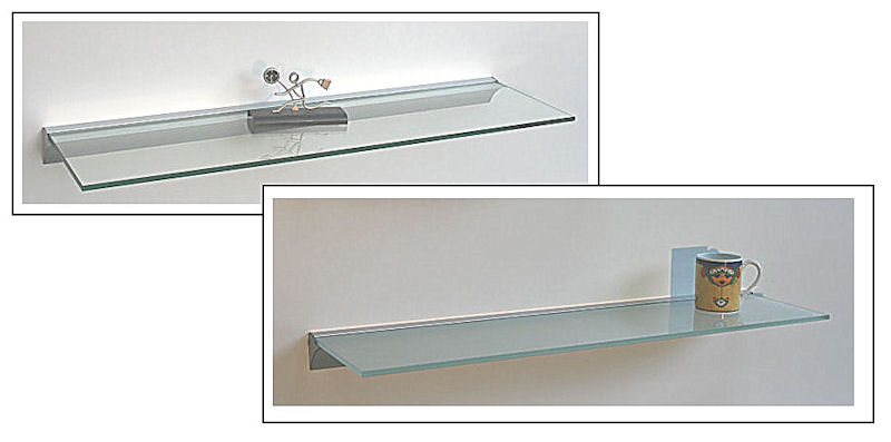 Glasregal Glas 80x30 /8 WandRegal mit silbernem Profil