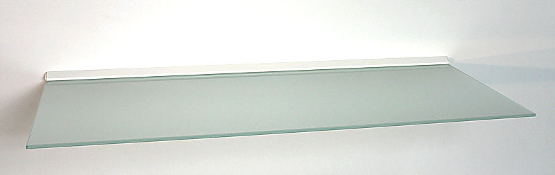 Glasregal 80x30 cm / 6mm satiniert mit weißem Profil