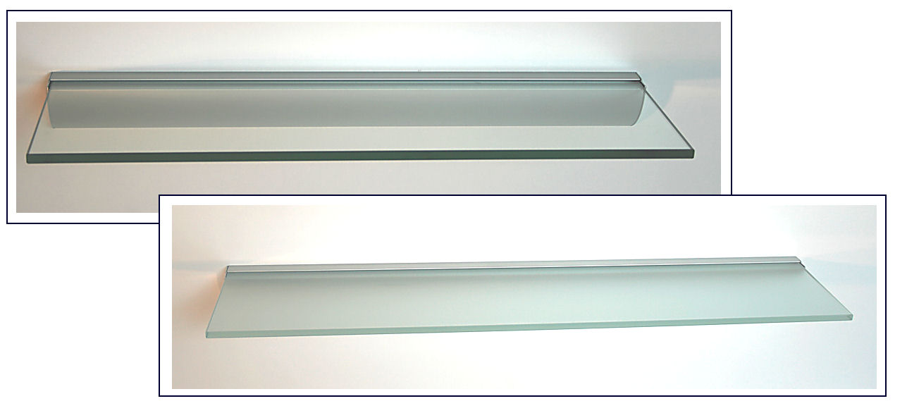 Glasregal 10mm WandRegal Profil silber 10 Größen 40 60 90